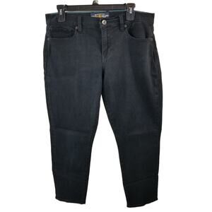 Lucky Brand Black Dark Gray Denim Sophia Capri Jeans Size 12 W 31